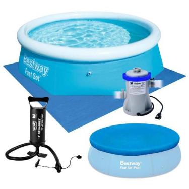 Imagem de Kit Piscina Inflável Bestway 2.300Ls Filtro Capa Bomba Forro, 110V