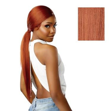 Imagem de Sensationnel Dashly Lace Front Wig - Unit 51 Low Ponytail Wrap Style Hand Tied Laceparting Ear to Ear Synthetic (CHOCOLATECOPPER)