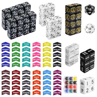Imagem de SIXPOINTS 122PCS MTG Keyword Counters Tokens D6 & MTG Life Counter & D20 Dice Set for Magic The Gathering, MTG, TCG, Card Games Accessories (#B-122PCS/SET)