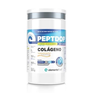 Imagem de Suplemento Peptdop Move Colágeno Hidrolisado Tendoforte Acido Hialurônico Elemento Puro Pote 300g Sabor Limão Siciliano