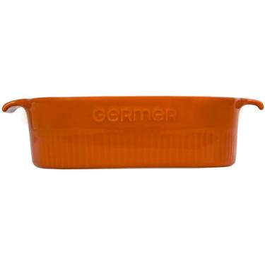 Imagem de Germer, Travessa quadrada em porcelana, modelo assar ou servir, refratária, 2000 ml, Laranja