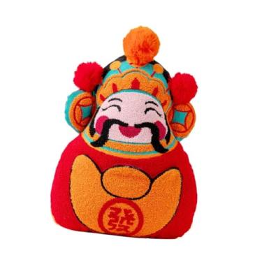 Imagem de IEUDNS Travesseiro de pelúcia chinês para ano novo, boneca de pelúcia, festival, ano lunar, decoração confortável para casa, lembrancinhas macias, almofada, Caishen