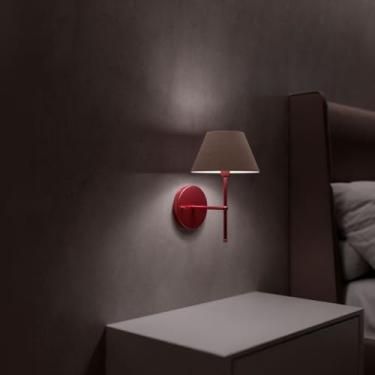 Imagem de Arandela Classica Colonial de Parede Sem Interruptor Com Cupula Tecido Algodao Bivolt (Rose Gold Cupula Bege)