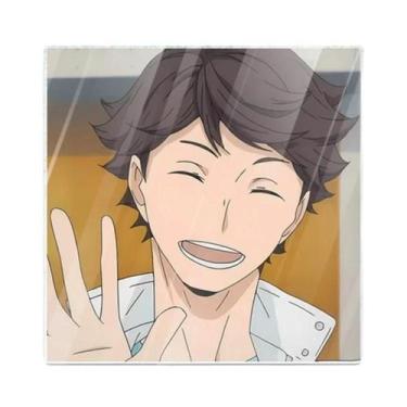 Imagem de Tapete de Copo Acrílico Haikyuu Oikawa Tooru (10cm) - Porta-Copos Redo