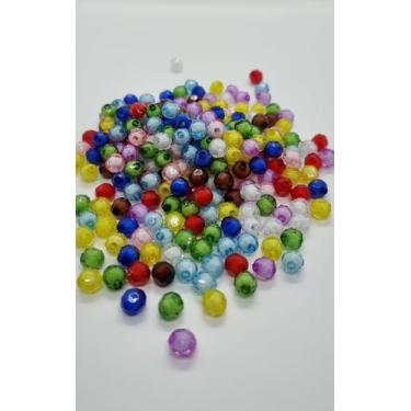 Imagem de Missanga sextavada 8mm com miolo para Customizar Terço Pulseiras e Col