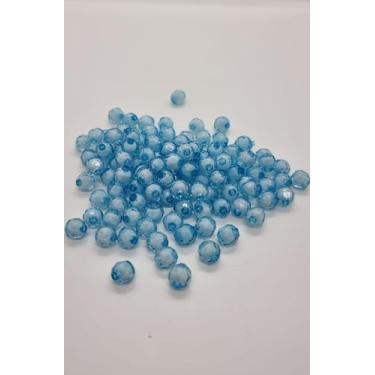 Imagem de Missanga sextavada 8mm com miolo para Customizar Terço Pulseiras e Col