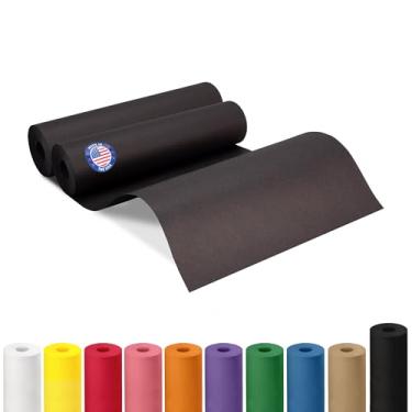 Imagem de IDL Packaging Rolo de papel Kraft preto de 30,5 m x 30,048 cm, pacote com 2 - Papel artesanal de qualidade feito nos EUA para embrulho de presente, artes e artesanato infantil, projetos escolares