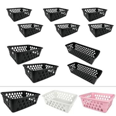 Imagem de Cesto Organizador Kit 10 Pcs P/M/G Para Organizar Lavanderia Cozinha Quarto Banheiro Escritório (Preto)