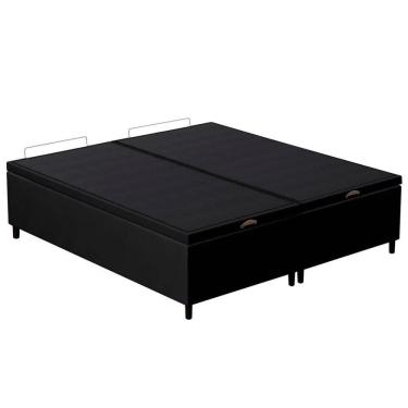 Imagem de Base Cama Box Baú Casal Queen 158cm Hit Z04 Suede Preto - Mpozenato