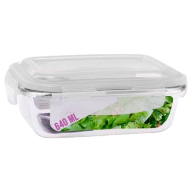 Imagem de Pote De Vidro Hermetico 640ml Marmitas Quatro Travas Resistente