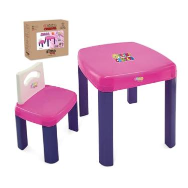 Imagem de Mesa Infantil com Cadeira – Rosa