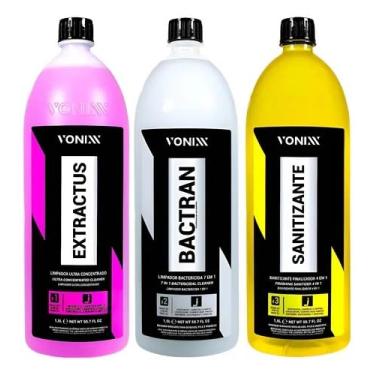 Imagem de Kit Limpeza de Estofados Automotivos Extractus Bactran Sanitizante 1,5L Alta Eficiência Higienização Profunda e Bactericida