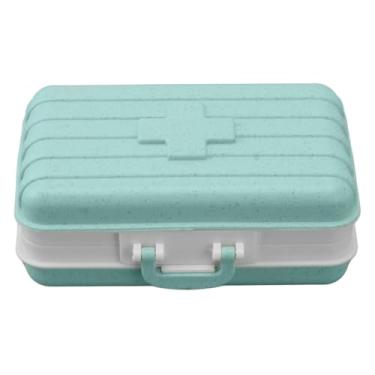Imagem de Mini Caixa de Medicina Organizador de Viagem portátil 6 Compartimentos Secure Recipiente de plástico selado para pílulas Vitaminas Armazenamento de jóias 10x7.5x3.8cm (Verde)