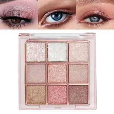 Imagem de Paleta de sombras FLYEEO Pink Brown Violet Sparkly Makeup