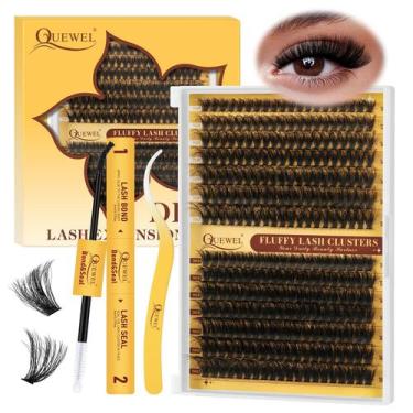 Imagem de Kit de extensão de cílios QUEWEL 280 unidades 70D+90D Fluffy Lash Clus
