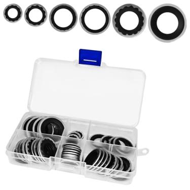 Imagem de QQWD Kit sortido de junta CA de 45 peças, 6 tamanhos AC O-Ring Kit de arruela de vedação de porta para fixação de compressor de ar condicionado de carro, para-choque, painel de porta, bomba de