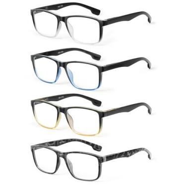 Imagem de Óculos de leitura JOLISU Blue Light Blocking +2,50 para homens, pacote