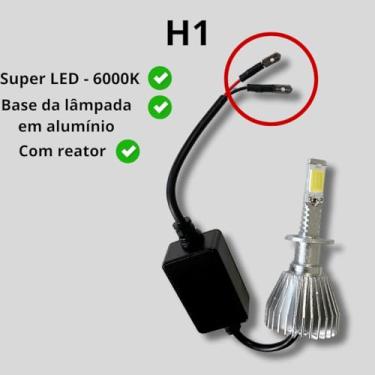 Imagem de Par Lâmpada SUPER LED Para Carros e Caminhões 6000K Com Reator 12V/24V H1 H3 H4 H7 Tonalidade Branca (Conector H1)