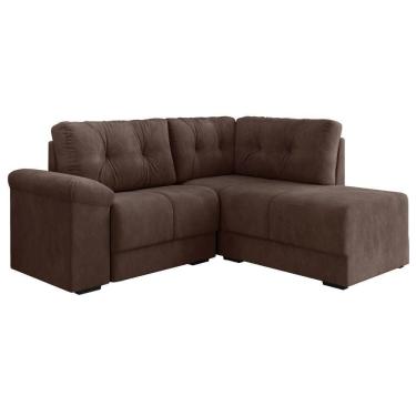 Imagem de Sofá De Canto 5 Lugares Apolo Veludo Selmer Marrom
