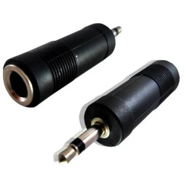 Imagem de Plug Adaptador P2 P10 mono - conector p2 macho mono para P10 femea - d