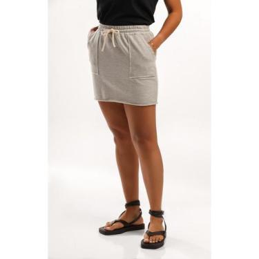 Imagem de Saia Feminina em Moletom Just Basic, Cinza, XG