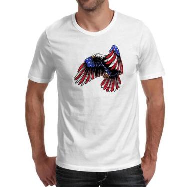 Imagem de Camiseta Unissex Aguia penas bandeira EUA - Alearts, M