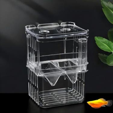 Imagem de EKMOIS Caixa de criador de peixes de aquário, incubadora de incubadora, caixa multifuncional de isolamento de criador de acrílico, caixa de incubadora para incubadora de peixe frito, betta, camarão e