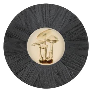 Imagem de HomArt Porta-retrato de parede Palos, madeira – Redondo 10 cm Pendura com grampo dente de serra