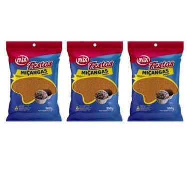 Imagem de 03 Confeito Miçanga Confeitaria Brigadeiro Várias Cores Kit - Mix, Lar