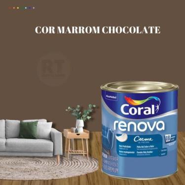 Imagem de Tinta Parede Marrom Acrílica Fosca Renova 800ml - Coral, MARROM CHOCOL