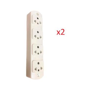 Imagem de Kit 2 Extensão Elétrica Global 4 Tomadas Universal 2 metros - Fini