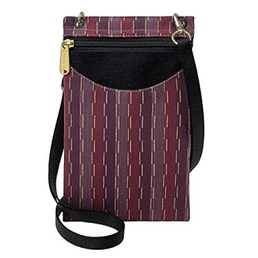 Imagem de Danny K. Tapeçaria feminina transversal para celular ou bolsa de passaporte, feita à mão nos EUA, Lora/roxo, Small