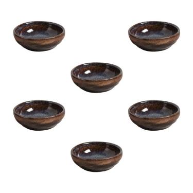 Imagem de Conjunto de Ramequins Médios Porto Brasil Orgânico Titanium com 6 Peças 70ml - Azul