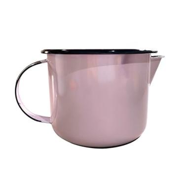 Imagem de Leiteira Esmaltada, Jarra para Ferver Leite, com Bico, 1 Litro(ROSA BEBÊ)