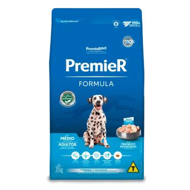 Imagem de Ração Premier Fórmula Cães Adultos Porte Médio Frango 20kg
