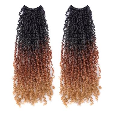 Imagem de Toyotress Cabelo de crochê Yanky Twist - 2 pacotes de 15,2 cm (30 fios/peças) macio primavera mini torcido curto Bob Passion Twist, 3 tons de cabelo trançado de crochê pré-enrolado marrom ombré (15 cm