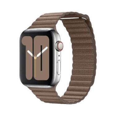Imagem de Pulseira De Couro Para Apple Watch De 45mm 44mm 40mm 41mm 49mm 42mm, B