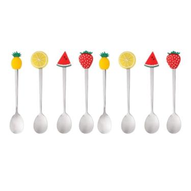 Imagem de Conjunto 8 Colheres Aço Inox com Frutas em Silicone – Elegância, Cor e Charme para Mesa Posta