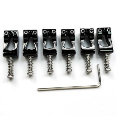 Imagem de OVSAL Selas de ponte de guitarra de latão 10,8 mm selas de latão para Fender Strat Stratocaster Tele Telecaster 6 cordas guitarra tremolo ponte selas vácuo preto
