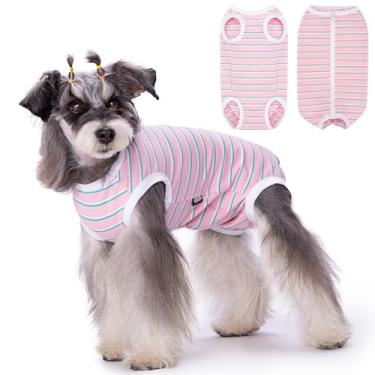 Imagem de Macacão de recuperação para cães fêmeas após cirurgia esterilização, pijamas cirúrgicos macios pós-operatórios, macacão para cães pequenos e médios, filhotes de cachorro, feridas abdominais evitam