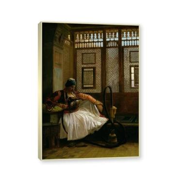 Imagem de NHLDZYH Moldura champanhe. Imagem natureza em tela, (sem título 69) por Jean Leon Gerome, reprodução de quadros, quadro de arte de parede de tela para casa. 50x70cm