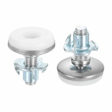 Imagem de DTGN M8 x 20 x 30 mm (DxLxOD) Pés niveladores deslizantes para móveis - Pacote com 16 - Bom para móveis - Niveladores de móveis com rosca ajustável - Prata