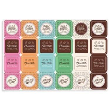 Imagem de Etiquetas Adesivas De Páscoa Chocolatier 2 Cartelas Com 24 Un - Cromus