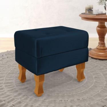 Imagem de Puff Canis Veludo Aradecor, Azul Marinho, ÚNICO
