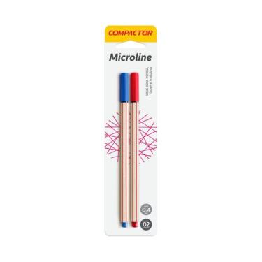 Imagem de Caneta Hidrográfica Compactor Microline 0.4mm Azul e Vermelha 2 Unidad