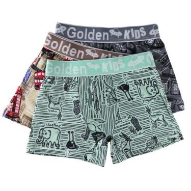 Imagem de Kit 10 Cueca Boxer Infantil De Microfibra Confortável Estampada  Empór
