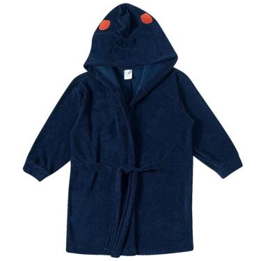 Imagem de Roupão Praia Infantil Atoalhado com Capuz Dragão Marinho Tip Top-Masculino
