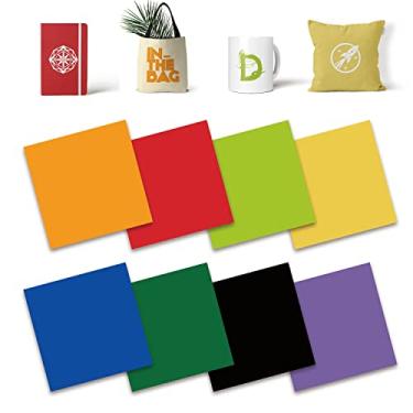 Imagem de Folhas de transferência de cor sólida, 8 peças de papel de sublimação pré-impresso de cores lisas de 30,5 cm x 30,5 cm para caneca de prensa térmica, camisetas DIY, porta-copos em branco