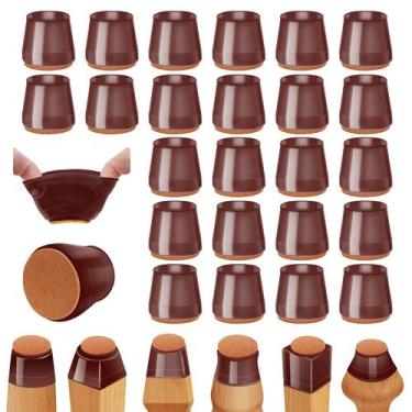 Imagem de Protetores de piso para móveis Joeyrras Brown Chair Leg Caps 36 unidad