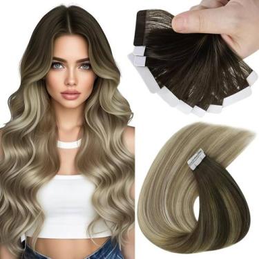 Imagem de Extensões de cabelo Sunny Hair Tape em cabelo humano real de 18 polega
